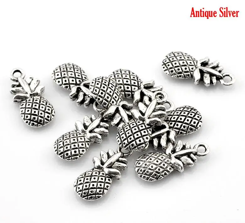 DoreenBeads подвески из цинкового металлического сплава ананас античный серебряный