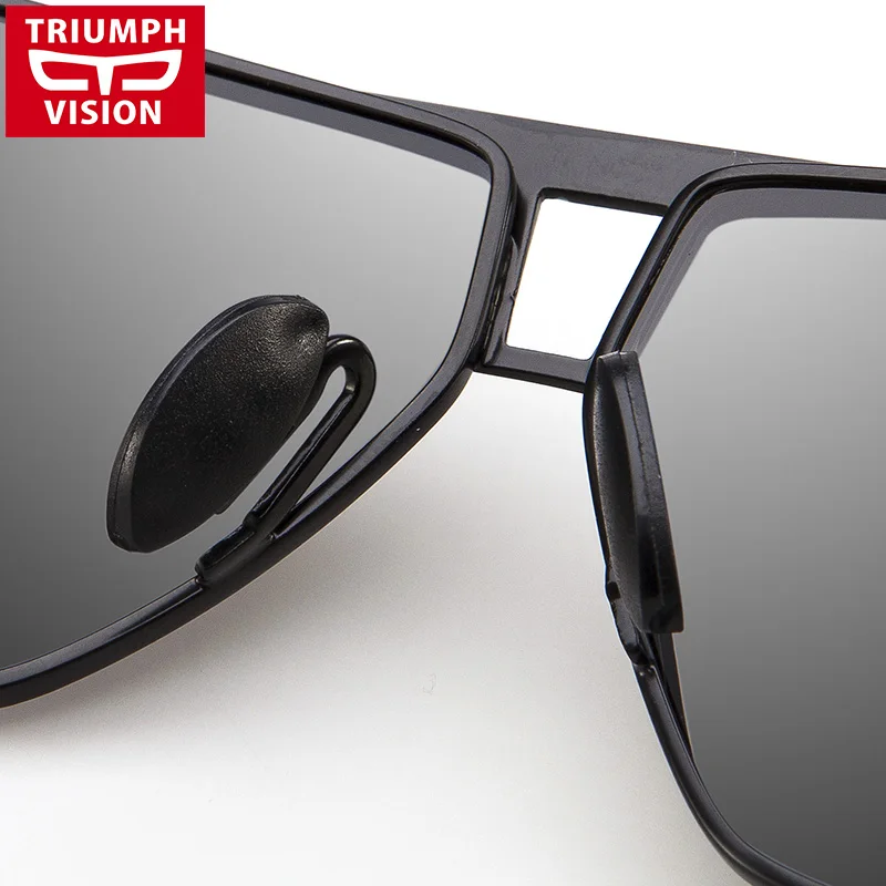 Солнцезащитные очки TRIUMPH VISION Мужские квадратные поляризационные в металлической