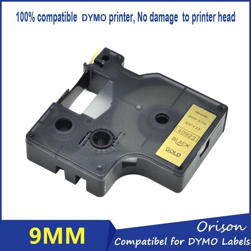 2 шт. Dymo 40923 черный на gold label Клейкие ленты совместимый для DYMO D1 принтер этикеток