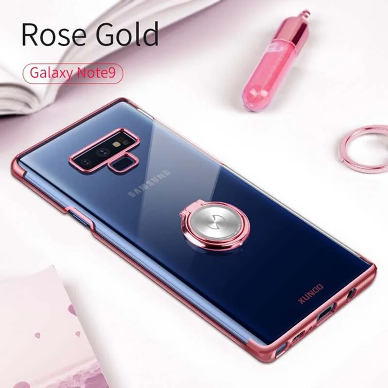 Xundd For Samsung Galaxy Note 9 Note9 Case Magnetic Car Holder Stand Finger Ring Clear PC Back Cover | Мобильные телефоны и