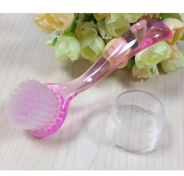 Новая прозрачная пластиковая щетка для очистки пыли ногтей круглая Кисть