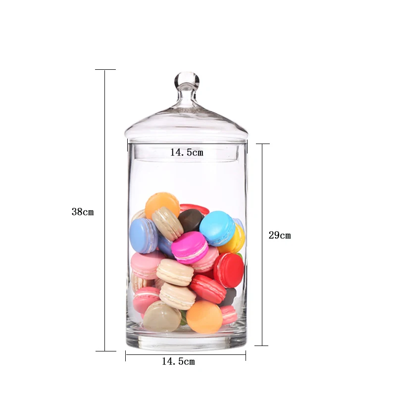 C 4200ml Стеклянная банка для конфет с крышкой, европейская прозрачная банка для конфет, толстая большая банка для хранения, бутылка для десерта, украшение для кухни на рабочий стол - Цвет: C 4200ml