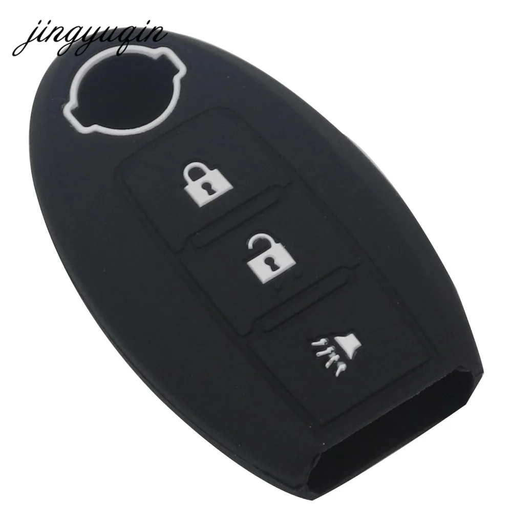 Силиконовый чехол для ключей jingyuqin Nissan Maxima Altima Teana Tiida Sylphy Sunny X Trail 3 кнопки умный