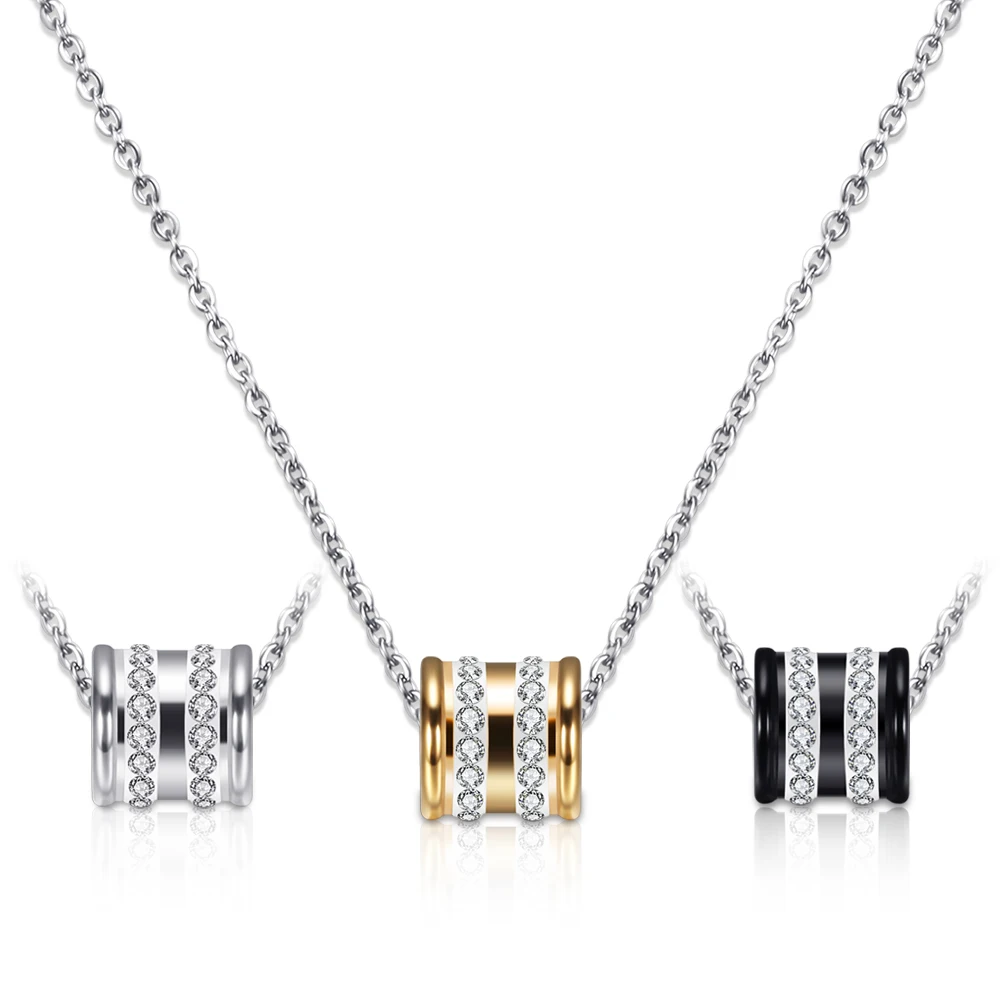 Женское Ожерелье из нержавеющей стали с кристаллами CZ|pendant cord necklace|necklace typependant