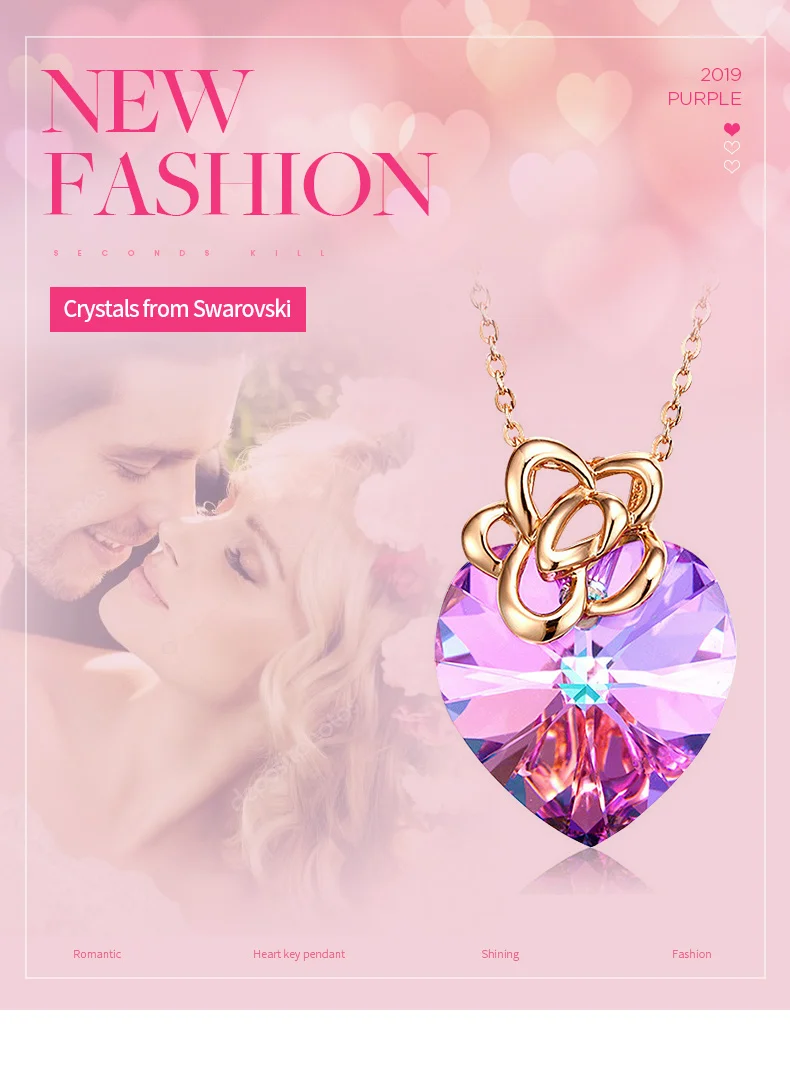 CDE женское золотое ожерелье с подвеской 925 пробы, украшенное кристаллами Swarovski, ожерелье с подвеской в виде сердца, ювелирные изделия в виде цветка