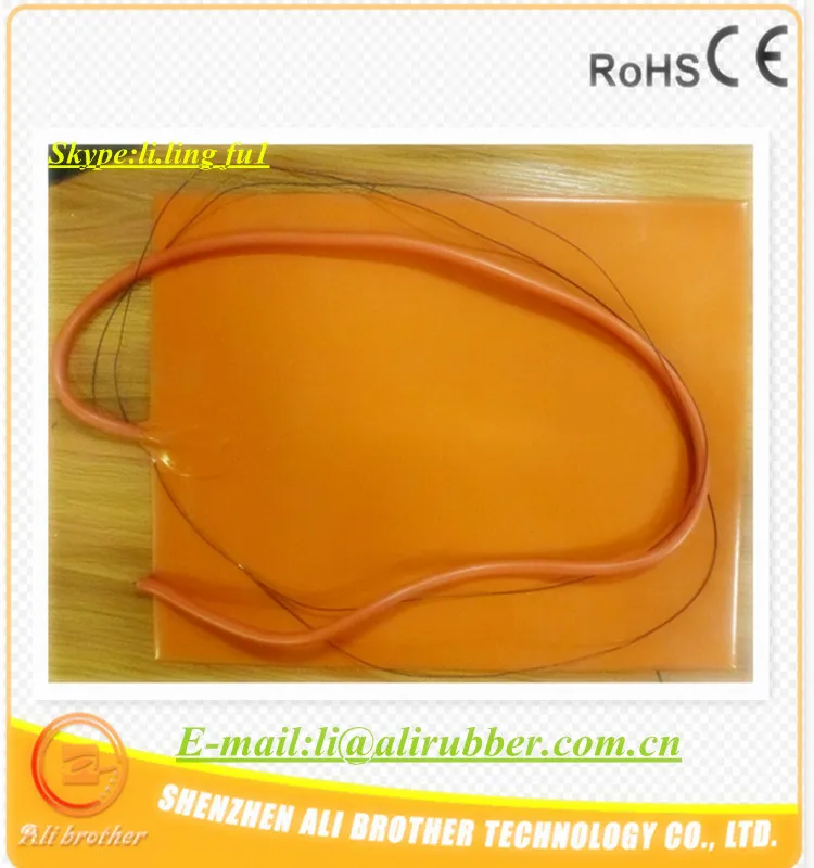 Silicone Heater 3D Printer 300*400*1.5mm 12v 360w adhesive1side 1000mm lead come out from short side 100k thermistor | Дом и сад