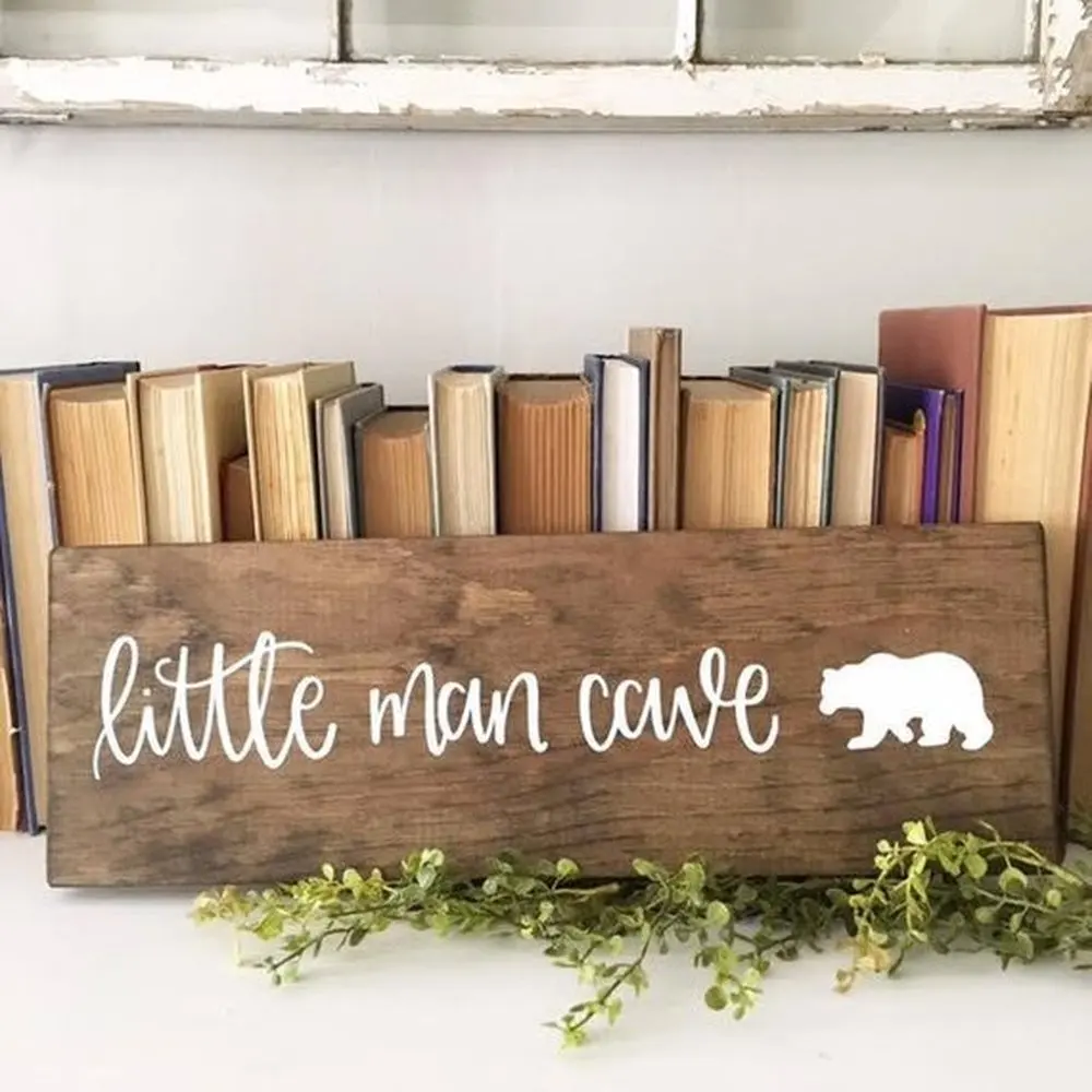 Черная пещера Little Man баннер для детской комнаты декор украшение художественные