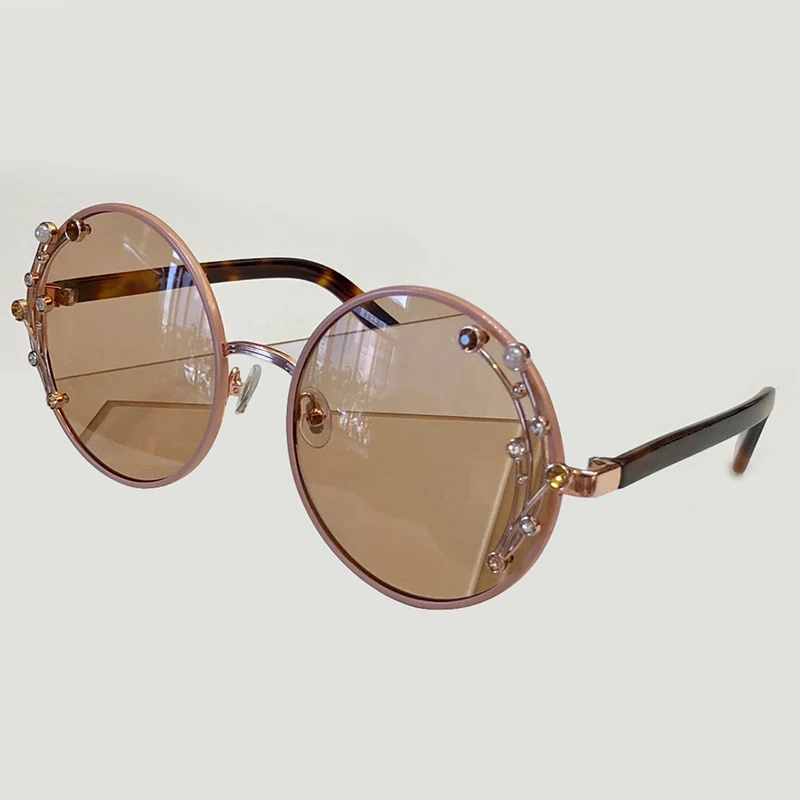 No3 Sunglasses Роскошные негабаритные круглые женские солнцезащитные очки UV400 ретро брендовые дизайнерские солнцезащитные очки в металлической оправе для женщин - Цвет линз: No3 Sunglasses