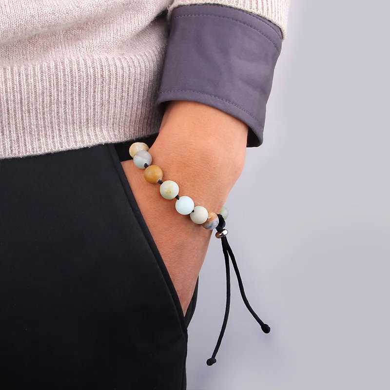 Высококачественный Женский браслет на шнуровке полудрагоценные Агаты круглые