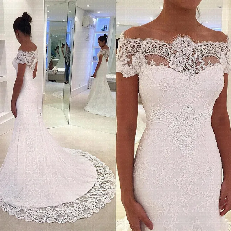 Роскошное кружевное свадебное платье-Русалка Vestido De Noiva 2020 прозрачные Свадебные