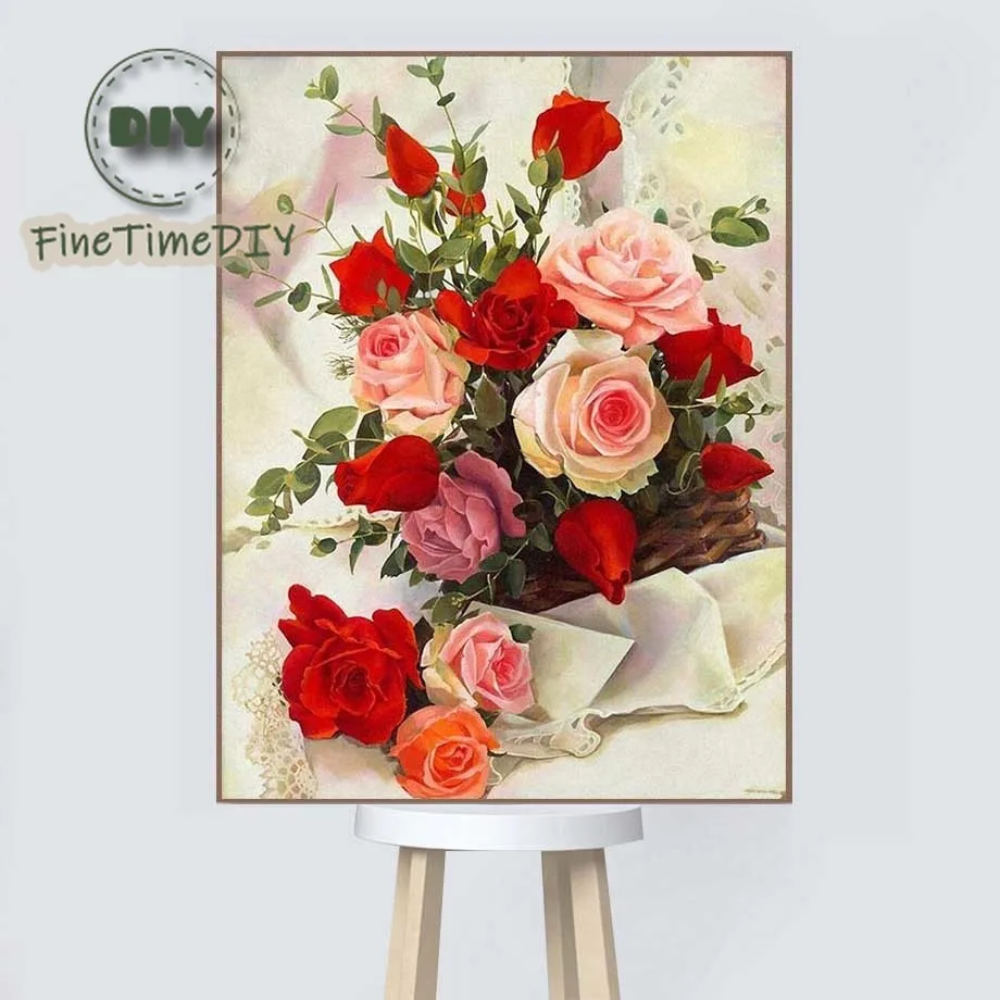 FineTime Алмазная картина алмазная живопись цветы Новое поступление вышивка роза 5D