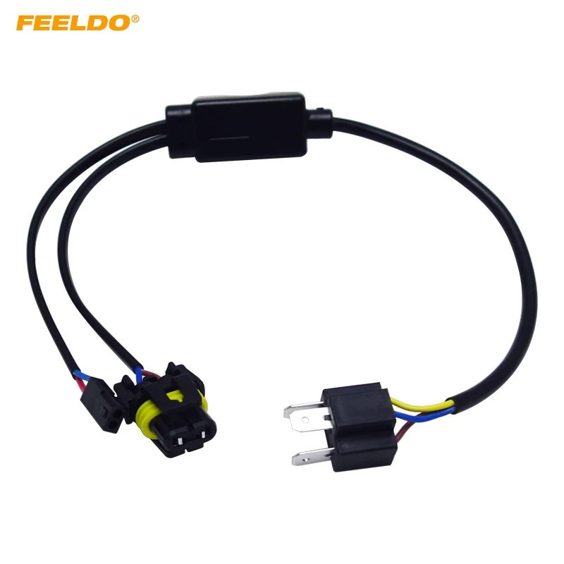 Биксеноновые HID лампы FEELDO 1 шт. упрощенные H4/9003/HB2 Hi/Lo реле жгута проводов