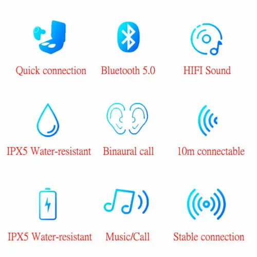 Bluetooth 5 0 Беспроводная Спортивная гарнитура TWS мини наушники-вкладыши зарядное