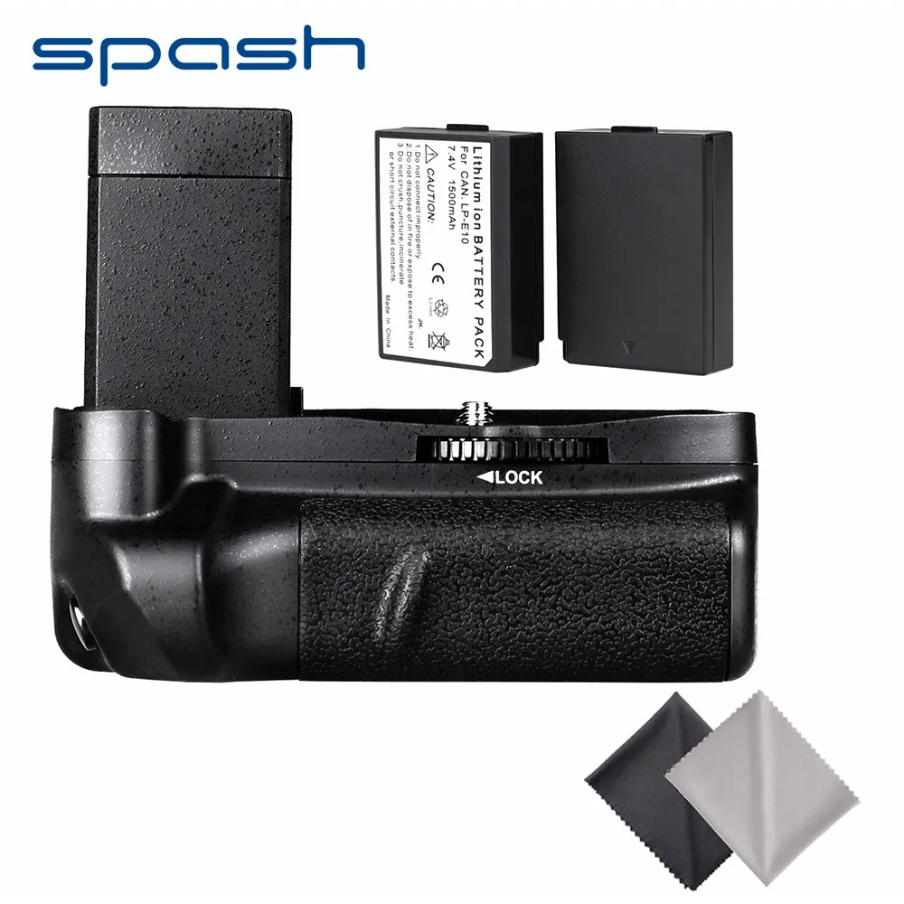 Spash Вертикальная Батарейная ручка с 2 LP E10 батареями для Canon EOS 1100D 1200D 1300D Rebel T5 T6 T3 Kiss
