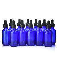 12pcs 2 oz 60ml cobalt blue glass eye dropper bottles with pipettes for essential oils lab chemicals empty cosmetic containers
