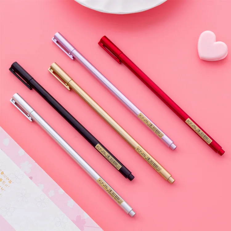 Najtaniej 50 Sztuk Koreański Kreatywny Szkolne Materiały Papiernicze Imitacja Metalu Pióro Neutralne Wody Czarny Cienkopis Pisak Do Kaligrafii Materiały Biurowe