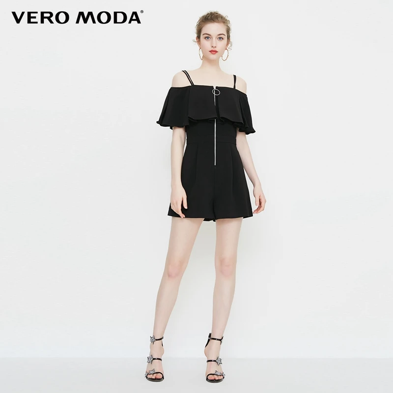 Vero Moda женский короткий комбинезон на молнии с гофрированными лямками | 318378503
