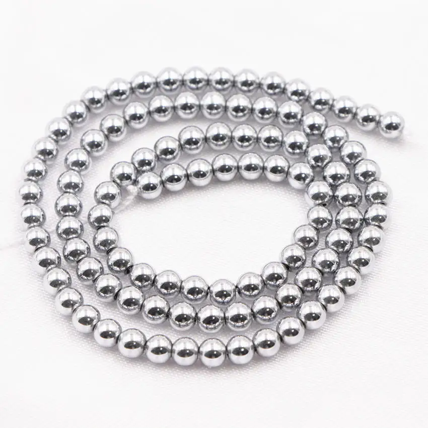 New Round Jewelry Making Natural Stone Hematite Ball Beads Fit DIY Necklace Bracelet Accessories Crafts Loose 15inch A857 | Украшения и