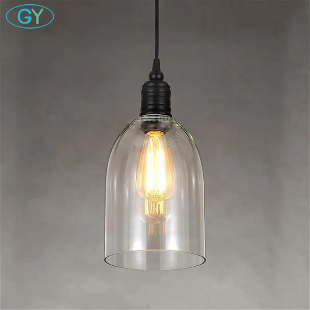AC100 240v прозрачные стеклянные подвесные светильники в винтажном стиле Edison для
