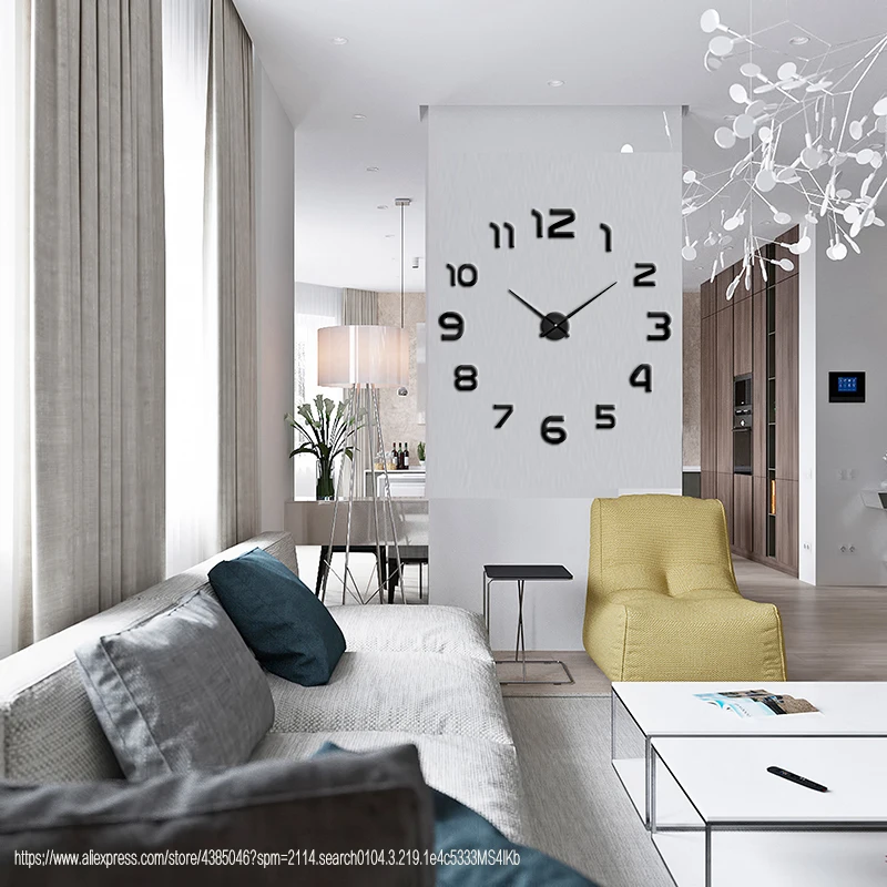 Новые металлические современные 3D цифровые DIY настенные часы акриловые EVR
