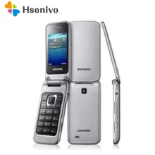 Samsung C3590 Refurbished-original C3590  Unlocked 3G WCDMA Black Big Buttons Stylish Flip Mobile Phone Refurbished phone