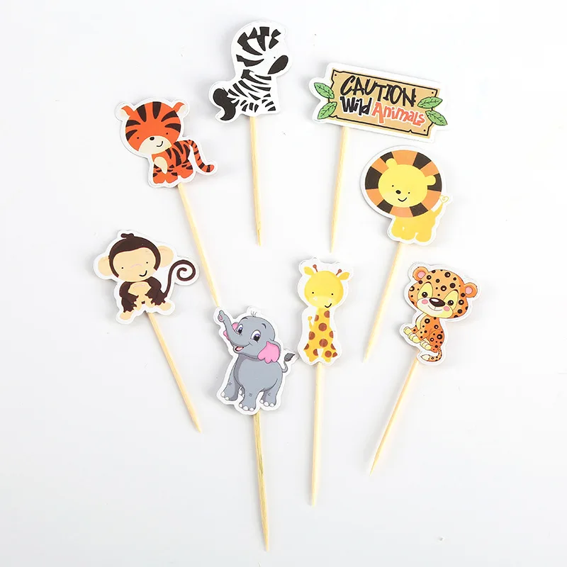 8 шт./компл. детский душ день рождения животное торт Топпер спрос среди детей