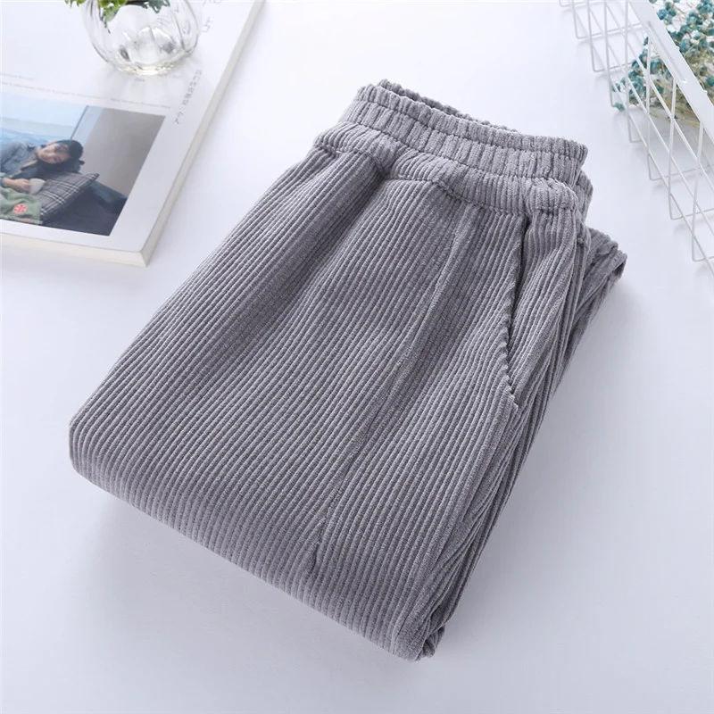 Осенние вельветовые штаны Pantalon Mujer шаровары с эластичной талией большие размеры