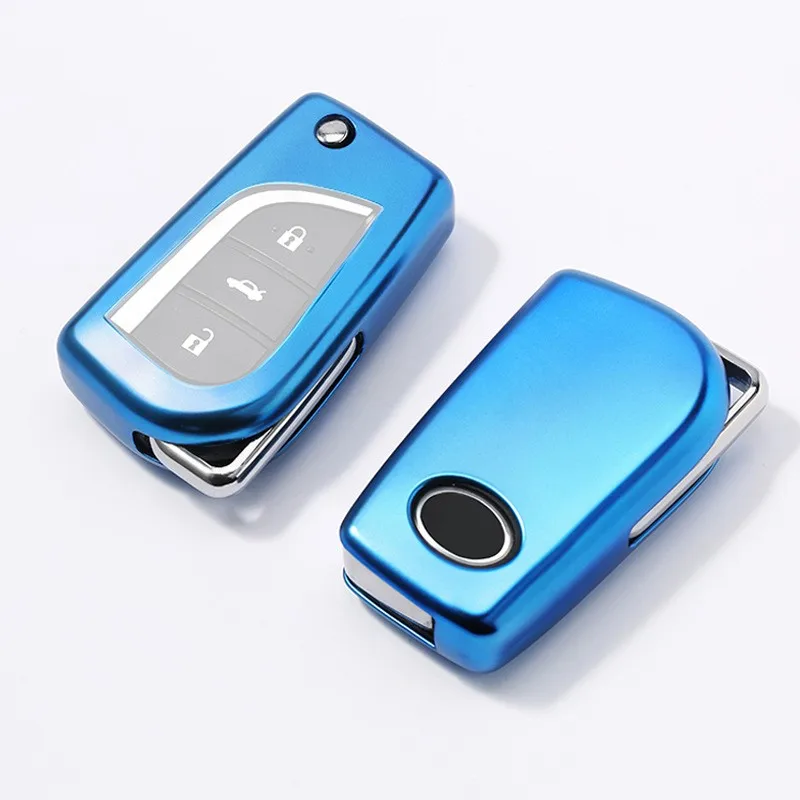 Автомобильный чехол для ключей fob набор держатель Toyota Corolla Prado Fortuner RAV4 Складной