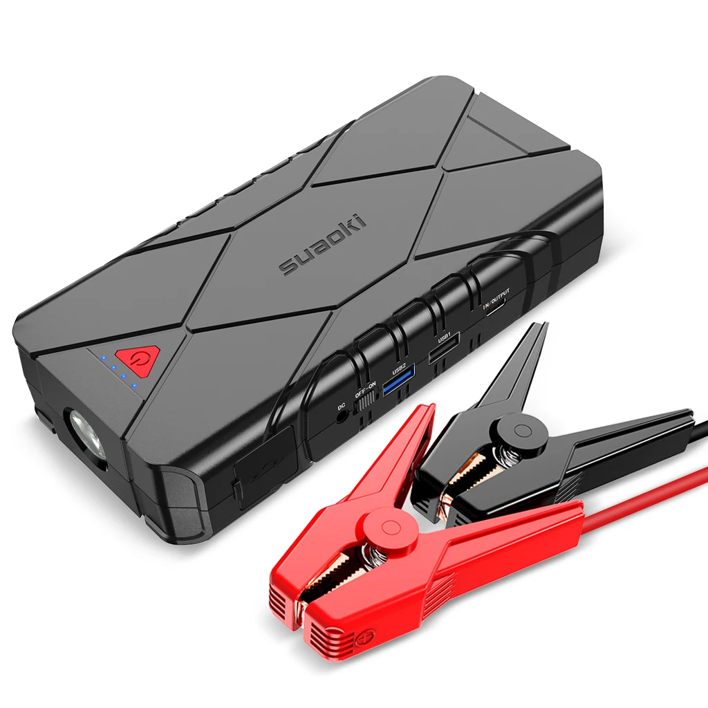 Suaoki U18 1200A Peak Car Jump Starter(up to 7.0L Gas 5.0L Diesel Engine) QC3.0 Type C 16000mAh Portable Power bank for phone