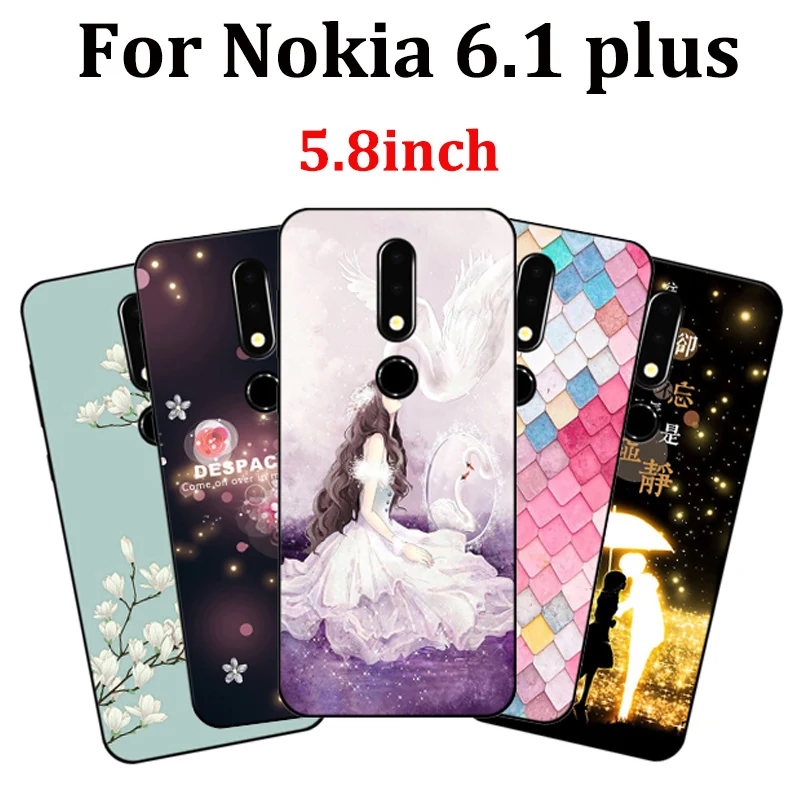 Чехол для Nokia 6 1 plus мультяшная мягкая задняя крышка чехол телефона Nokia6.1 Nokia6.1plus