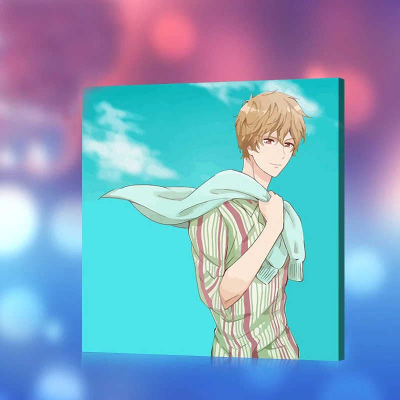 Diy живопись маслом по номерам Волчья девушка и черный принц Модульная картина Ookami