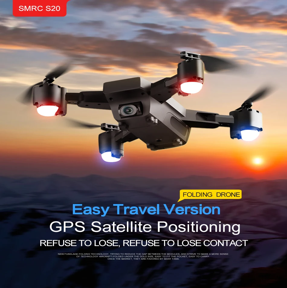 SMRC S20 Квадрокоптер с камерой мини-Дрон gps 4k x PRO rc вертолет Дроны с камерой hd Профессиональный VS sjrc f11 x8 игрушки
