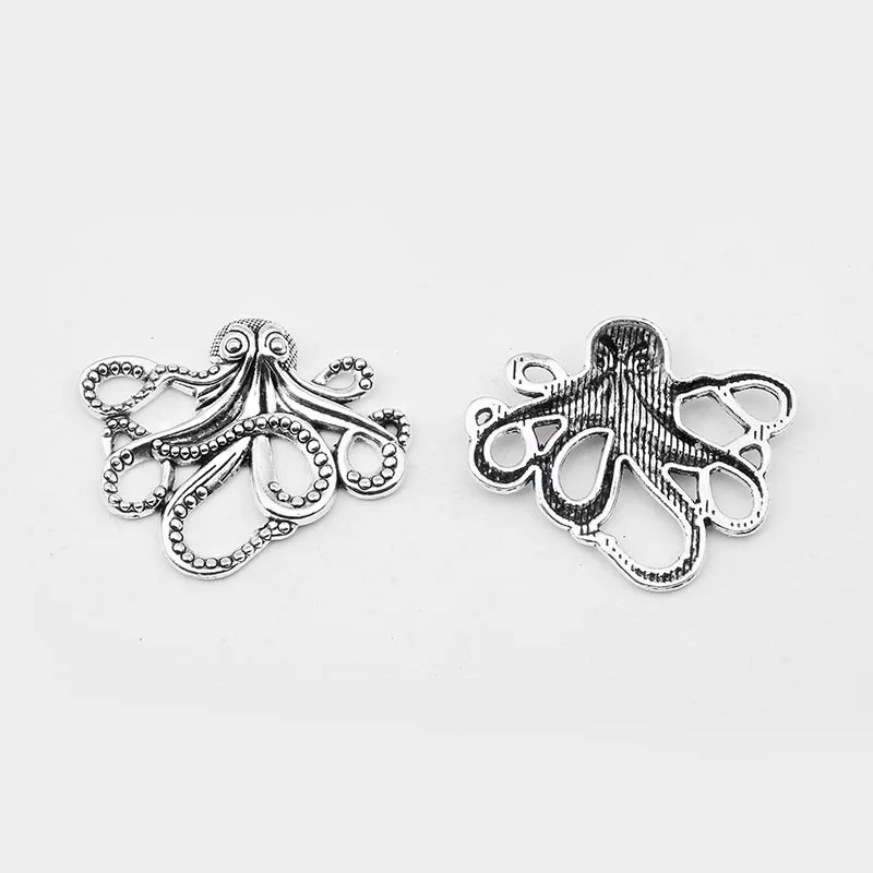 6-6pcs 1 упаковка античное серебро/бронза/вердигрис амулеты осьминог кулон стимпанк ювелирные изделия для DIY изготовления ювелирных изделий материал - Окраска металла: 6-6pcs