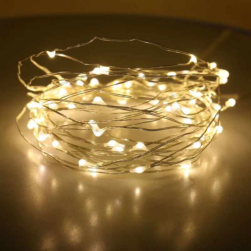 

20pcs 33FT 100LEDs Outdoor AA battery LED String Light Waterproof silvery Wire Lights for Christmas Garden Home Party decoration