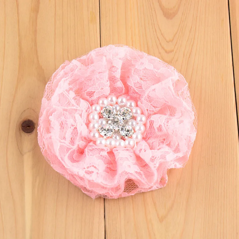 

30pcs/lot 19colors 9cm Shabby Chiffon Petals Poppy Flower+Rhinestones Pearls for Baby Girls Hair Accessories/Headband/Hair clips