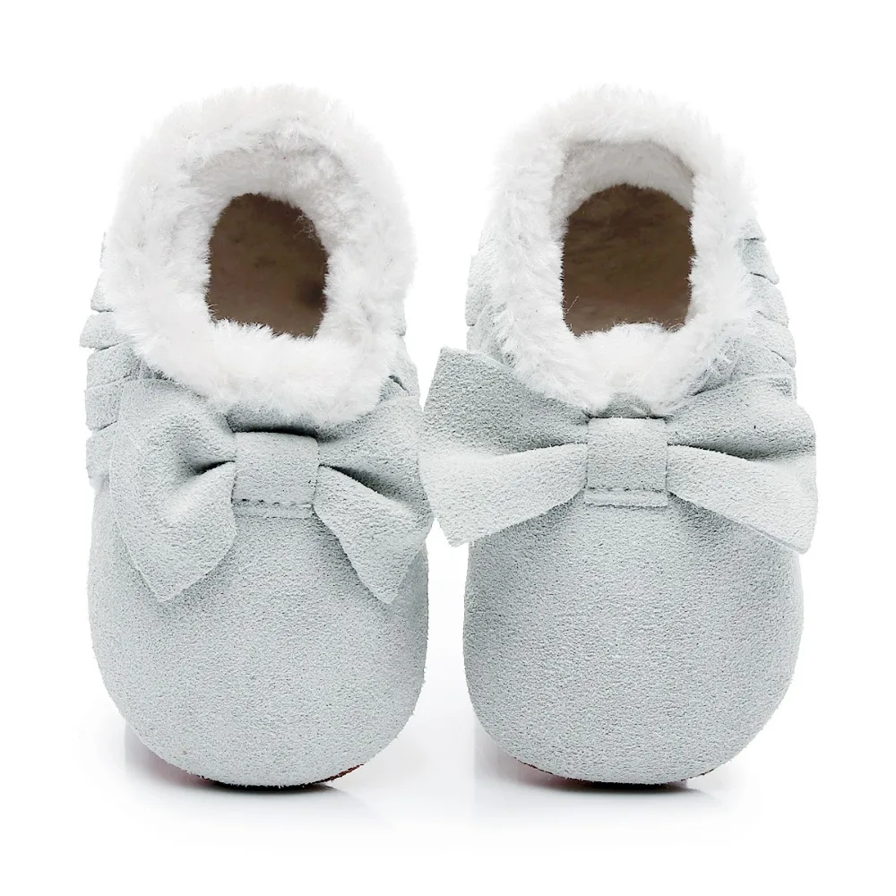 

NEW Winter Warm New Baby Fringe Moccasins Fleece Fashion bow Ornaments Baby Shoes First Walkers Baby Boots