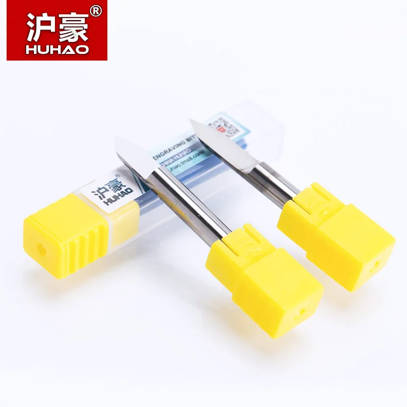 Huhao 1 шт. 6 мм Гравировка Биты точность шлифования V Форма Карбид PCB фреза ЧПУ Бит