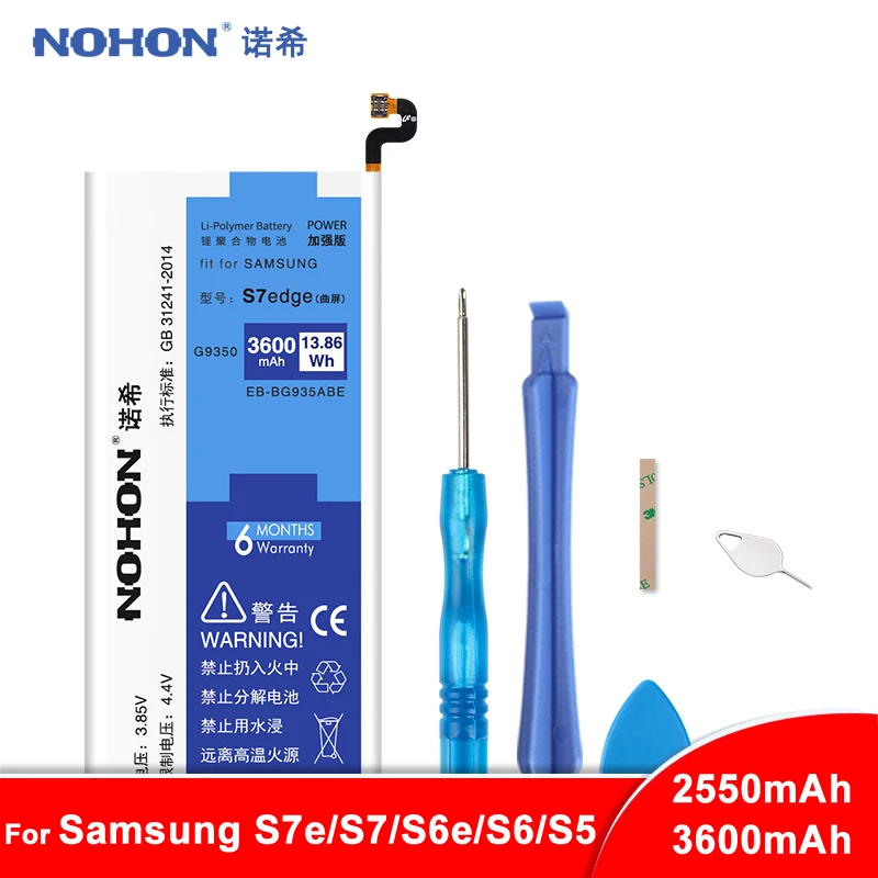 Аккумулятор NOHON EB-BG935ABE для samsung Galaxy S7 edge G9350 G935 G935F G935FD G935W8 S7edge 3600 mAh Замена Bateria