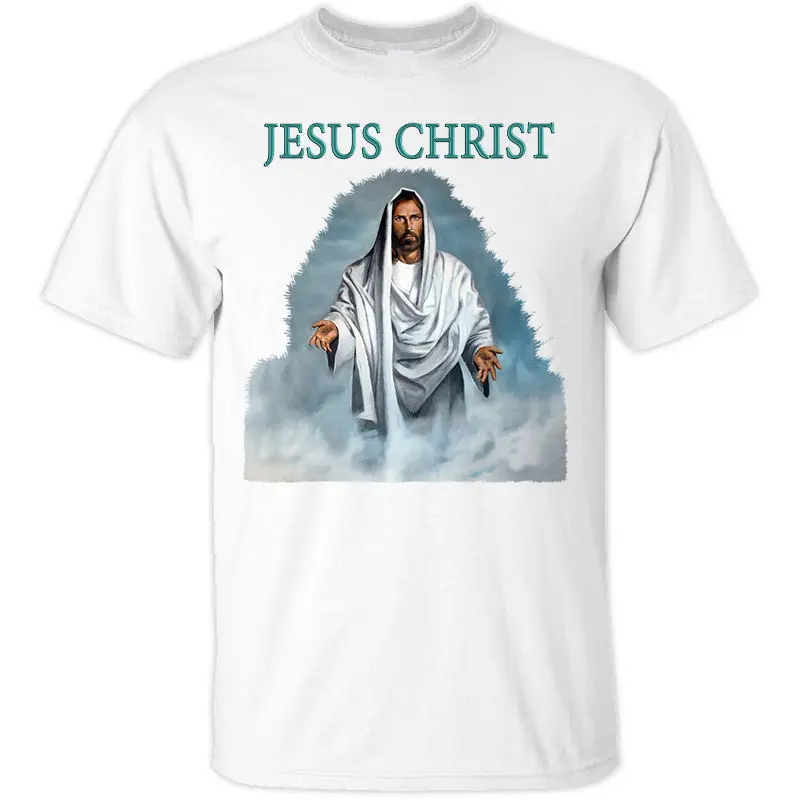 Футболка с надписью Jesus Christ V14 Christian размеры S 3XL Zink серый небесно голубой