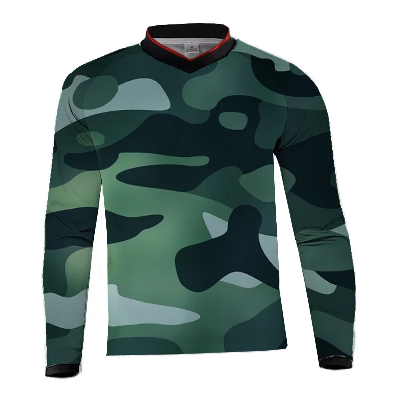 Камуфляжные рубашки для горного велосипеда Мужская одежда езды на велосипеде MTB