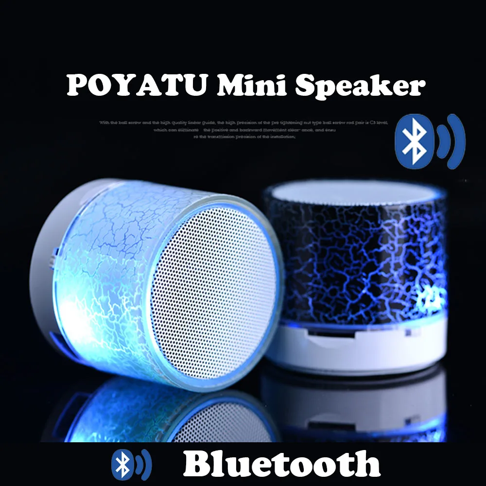 POYATU светодиодный мини беспроводной bluetooth динамик портативный TF USB радио