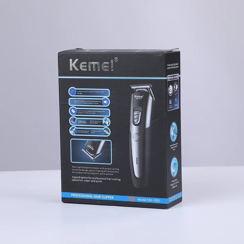 Kemei KM-1655 машинка для стрижки волос Reachargeable Мужская Машинка удаления на лице мужчин