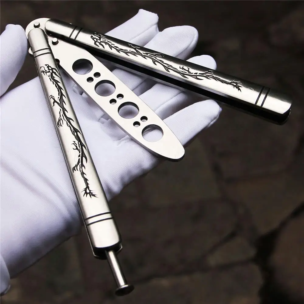 Без винтов металлические стальные ножи с бабочками BALISONG нож для тренера