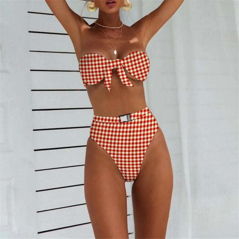 

New Women Push Up Bikini Set Padded Bra Swimwear Solid Color Wrap Chest Bandage Swimsuit Bathing Suit Sexy Women's Swimming Suit