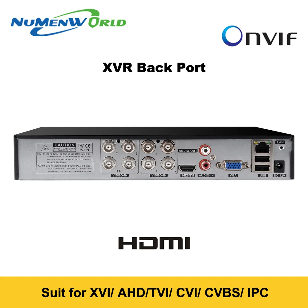 Видеорегистратор 8 каналов XVI/AHD DVR HD 1080P H.264 + камера видеонаблюдения Onvif сеть IP NVR