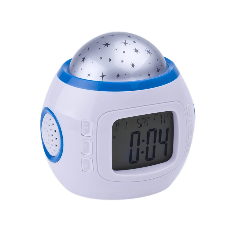 Музыка Звездное небо проекция светодиодный Календарь Термометр Будильник
