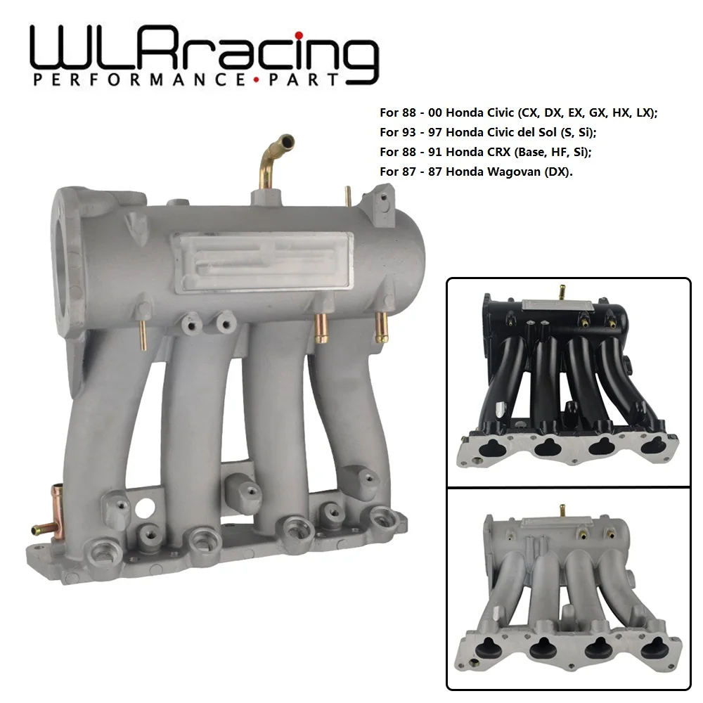 Wlr-алюминиевый впускной коллектор для 1988-2000 Honda Civic CRX Del Sol SOHC серии D CX DX EX GX WLR-IM51