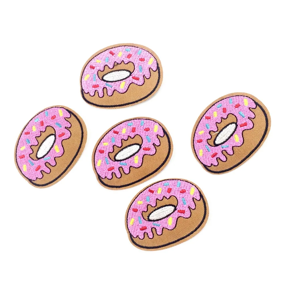Вышитые пончики с помощью утюга патчи для одежды наклейка утюгом вышивка