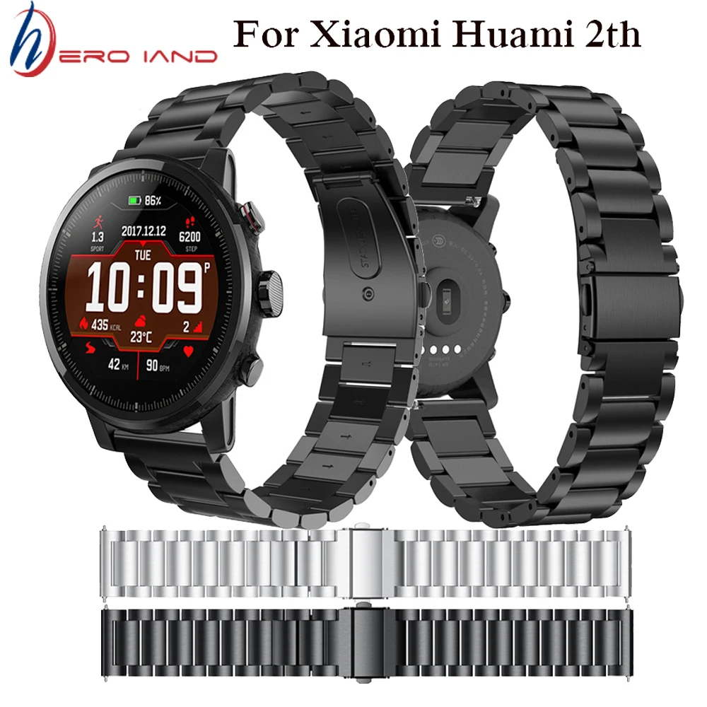 

22mm Metal Stainless Strap for Xiaomi Huami Amazfit Watch Bracelet Band Milanese Loop Magnetic Straps for Amazfit Pace Stratos 2