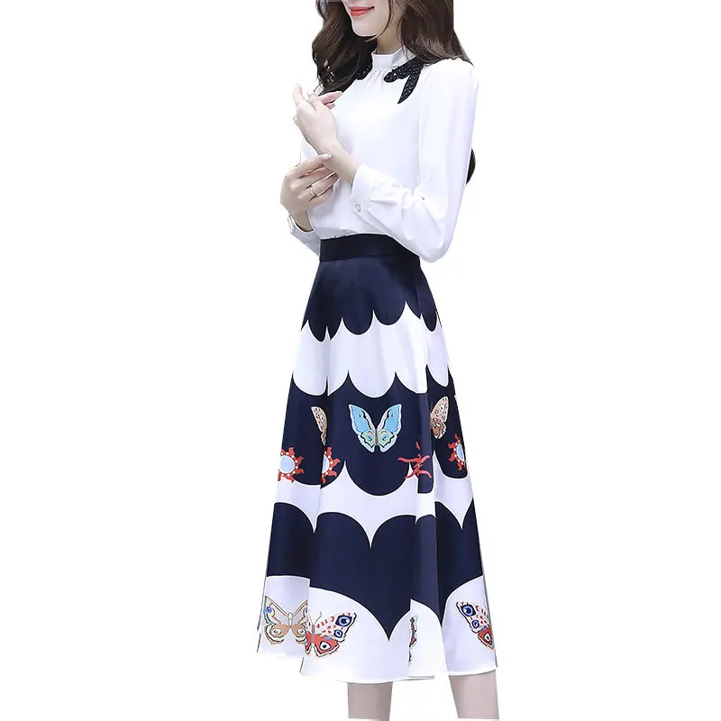 Весенне осенняя новая Корейская версия игривой рубашки с бусинами модная